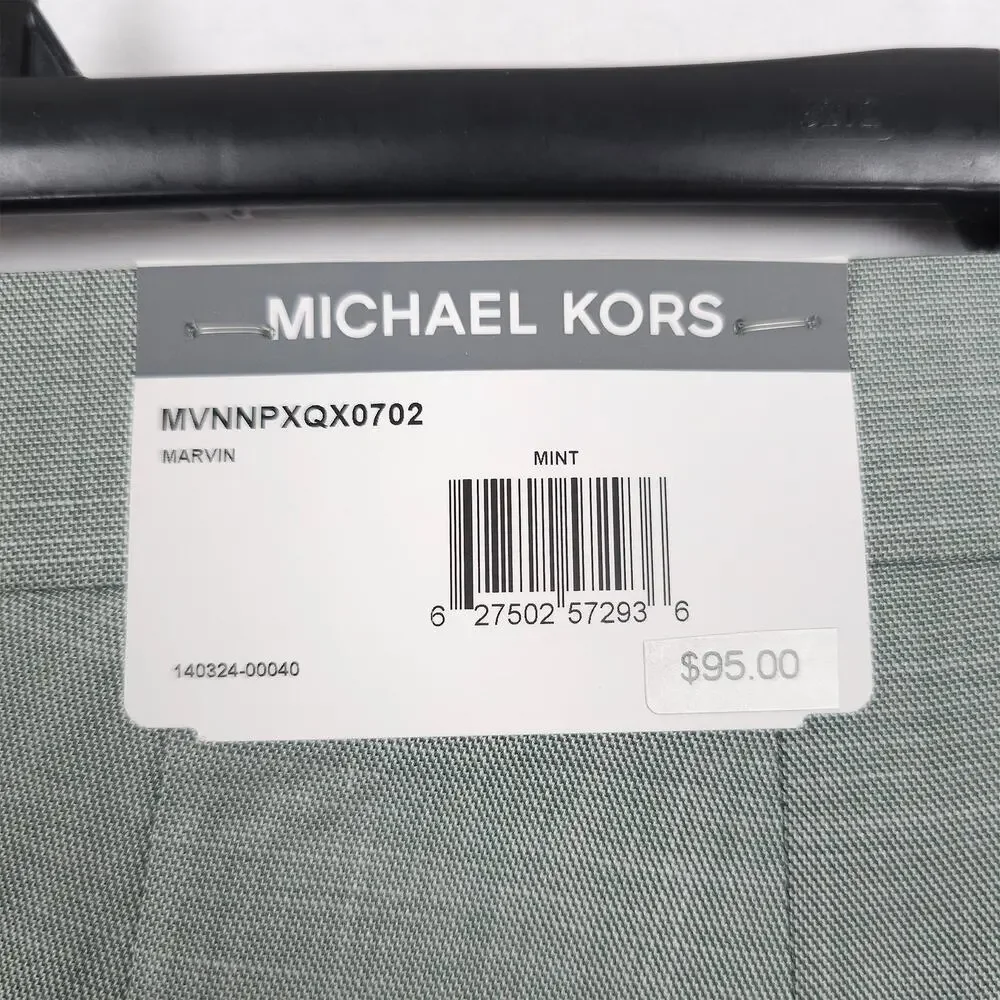 Michael Kors Mens Classic Fit Dress Pants 30x30 Mint Green Sharkskin Stretch NWT